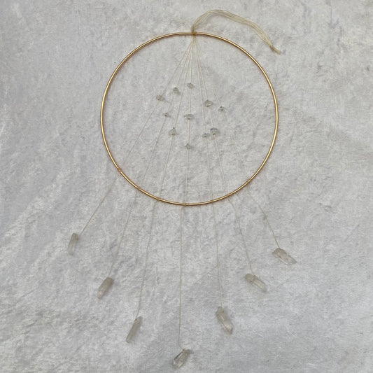 Opalite and Clear Quartz wall hanging decoration