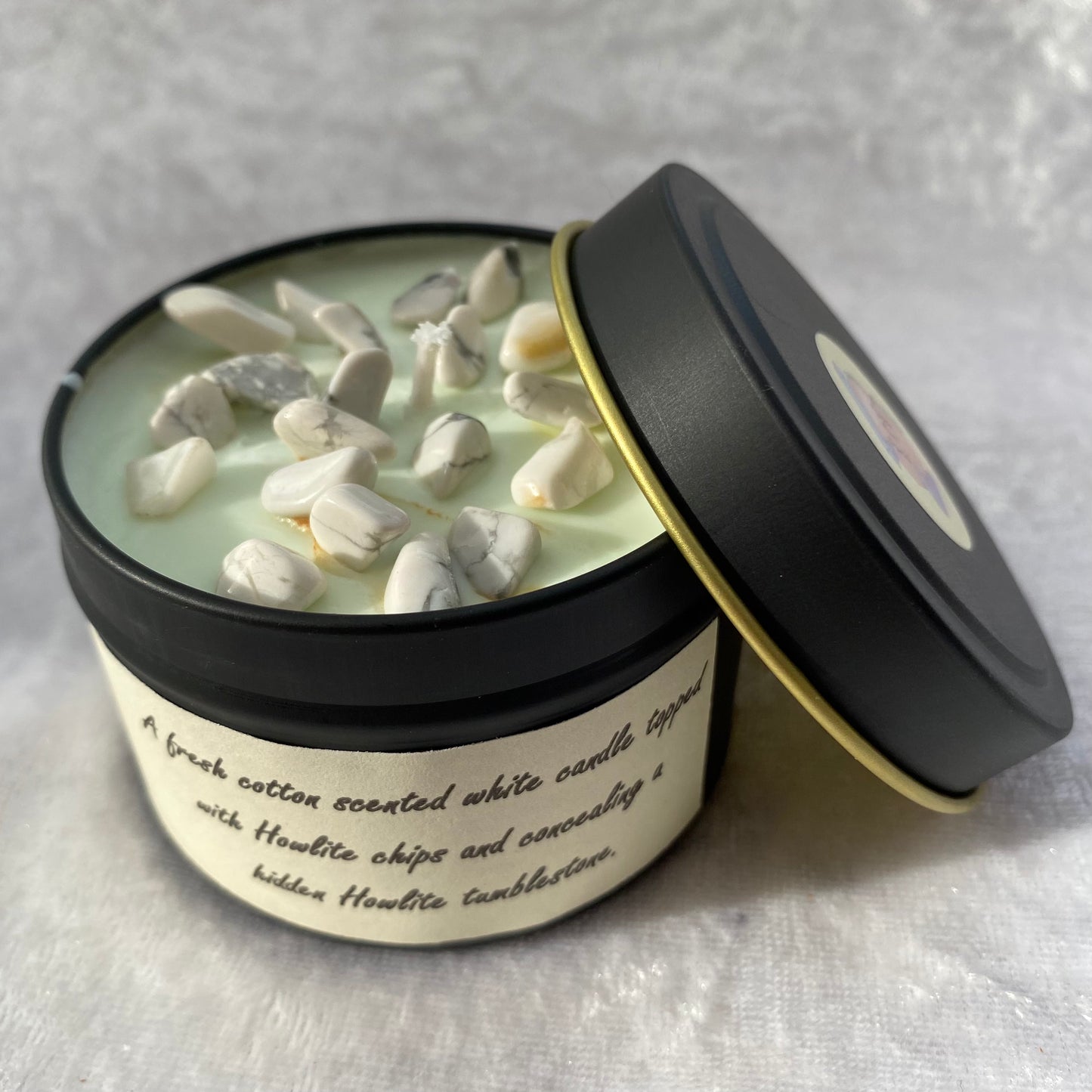 Fresh Cotton scented White Howlite candles