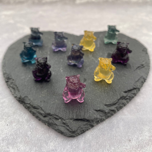 Mini Rainbow Fluorite Pokémon Sandshrew carvings