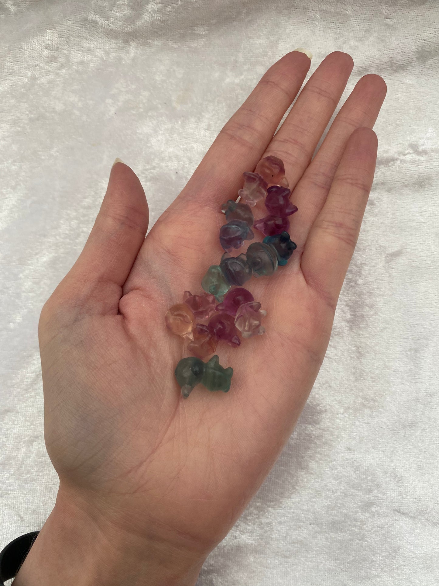 Mini Rainbow Fluorite Pokémon Turtwig carvings