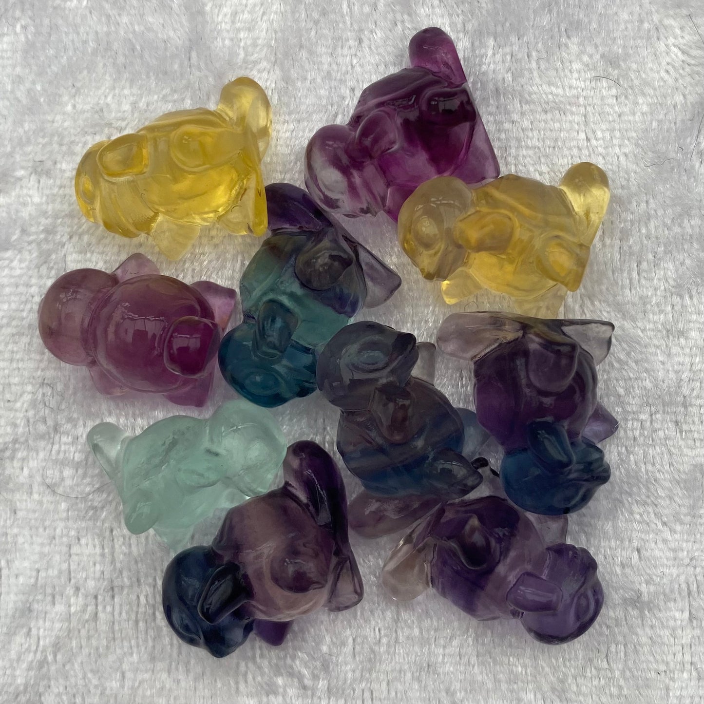 Mini Rainbow Fluorite Pokémon Squirtle carvings