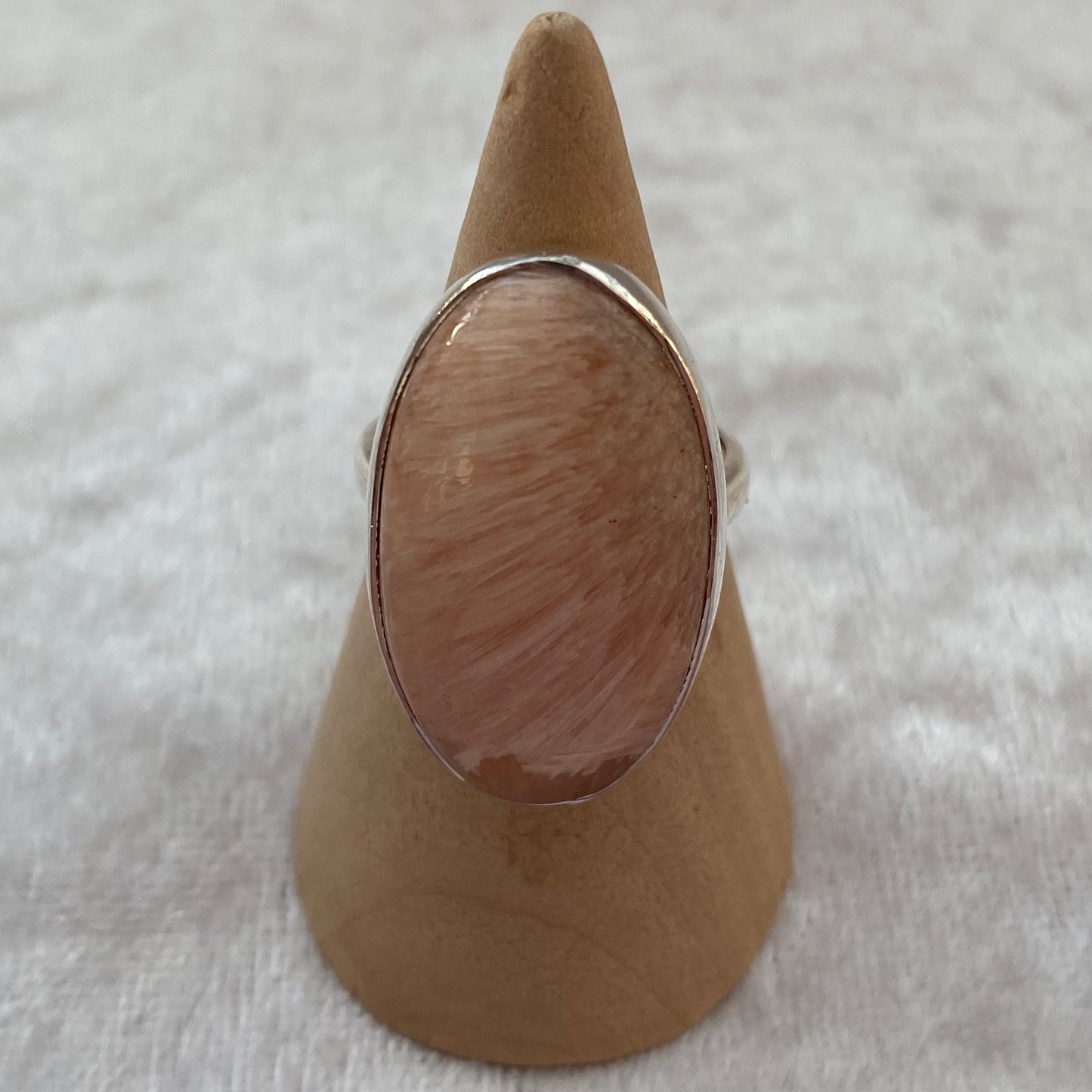 Peach Scolecite ring
