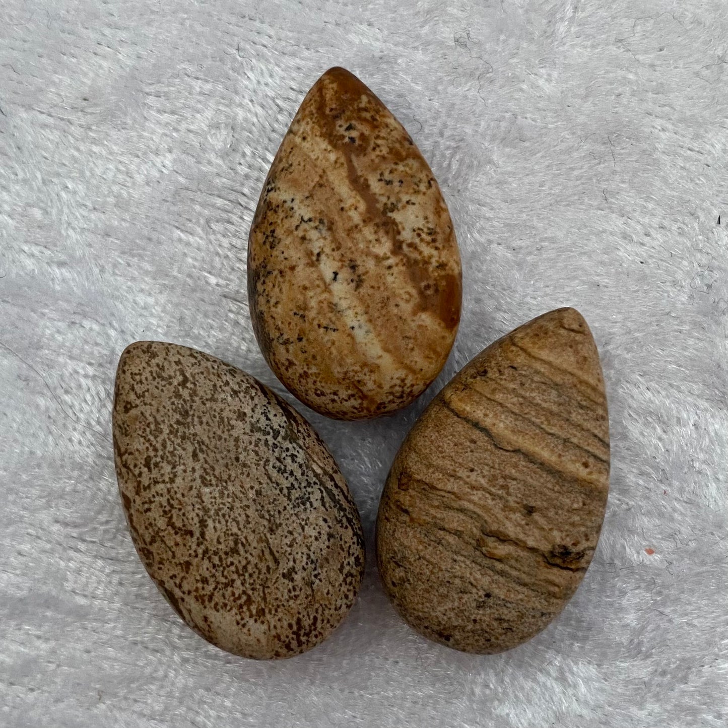 Picture Jasper drilled teardrop pendants
