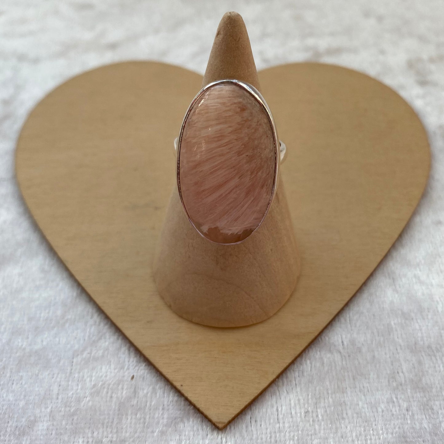 Peach Scolecite ring