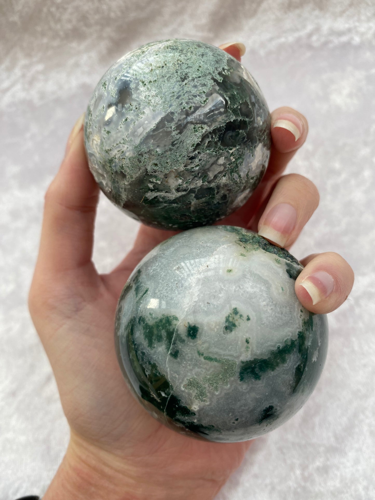 Moss Agate spheres