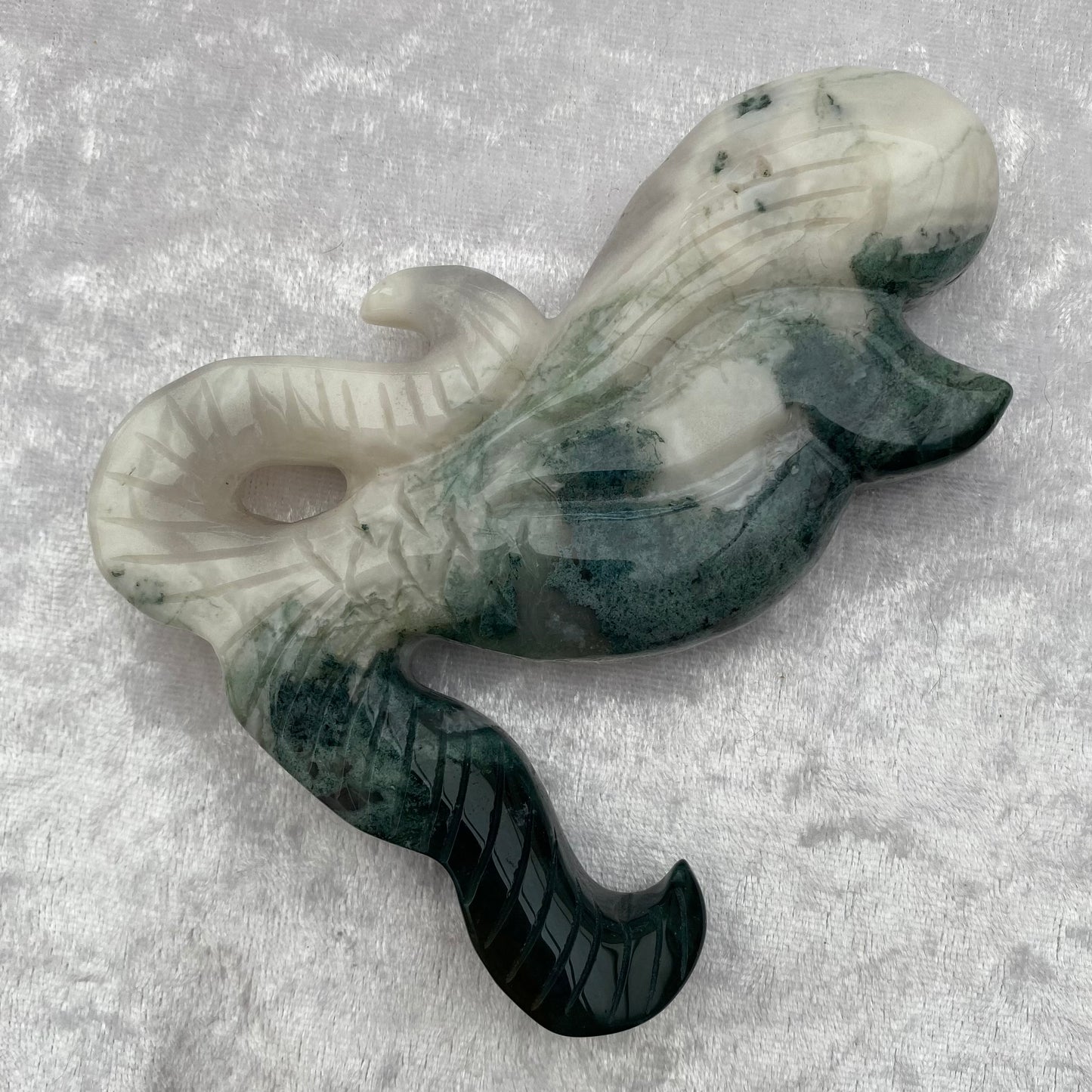 Moss Agate Whale
