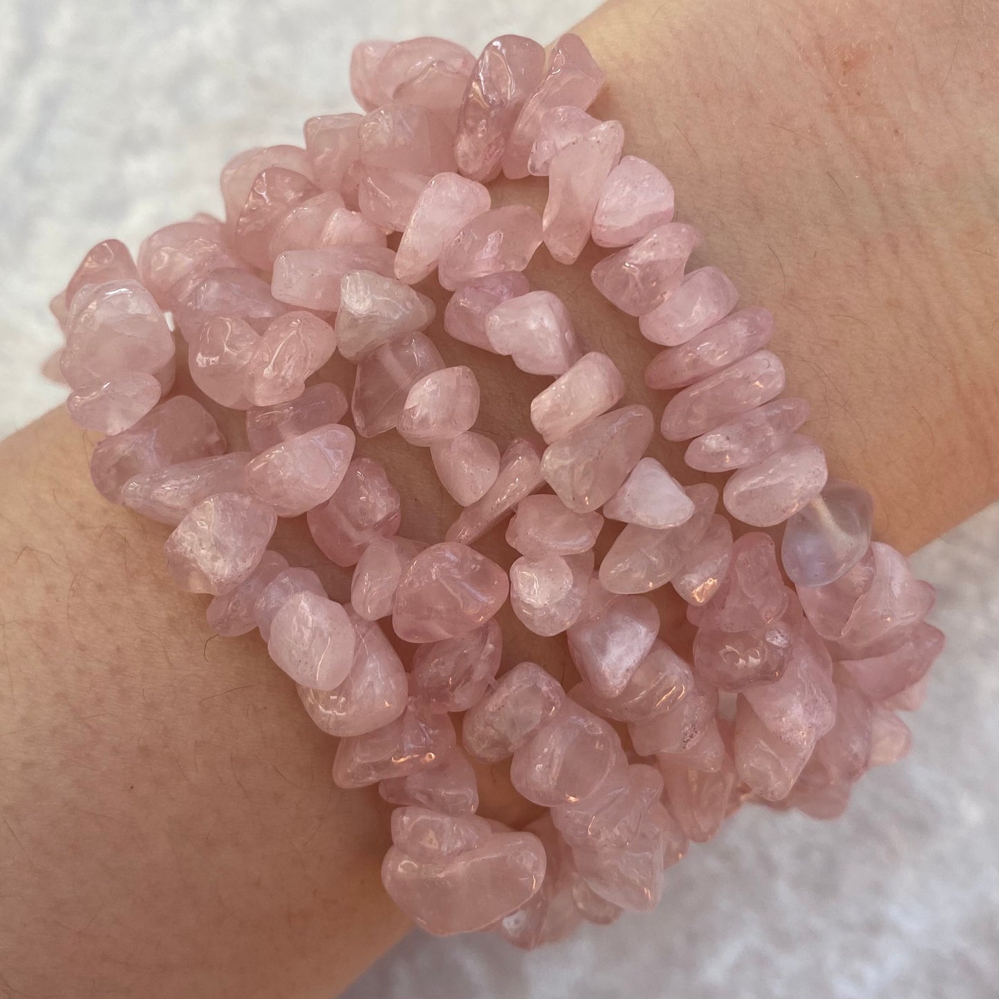 Rose Quartz bracelets with adjustable clasp closure