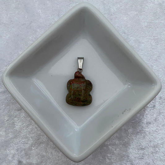 Unakite turtle pendant