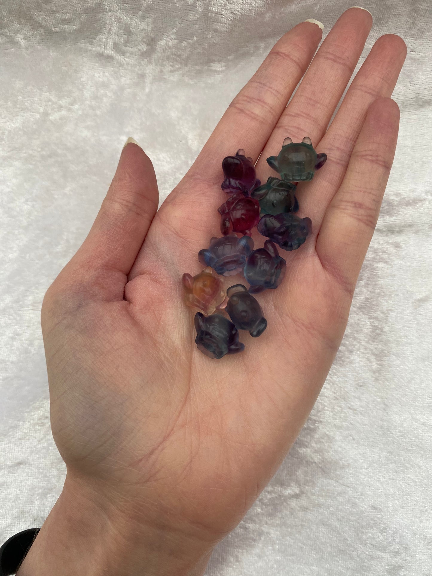 Mini Rainbow Fluorite Pokémon Skiploom carvings