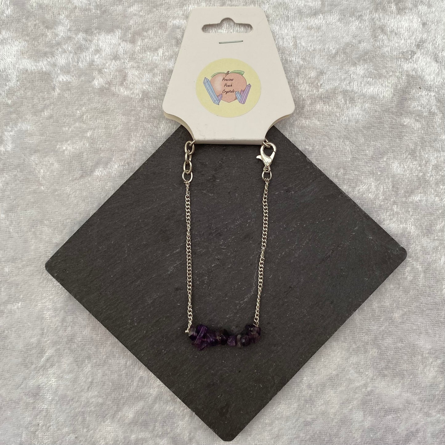 Amethyst chipstone chain bracelet