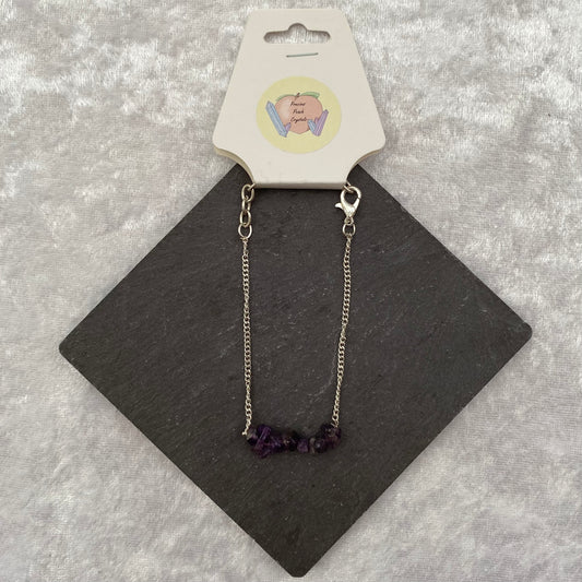 Amethyst chipstone chain bracelet