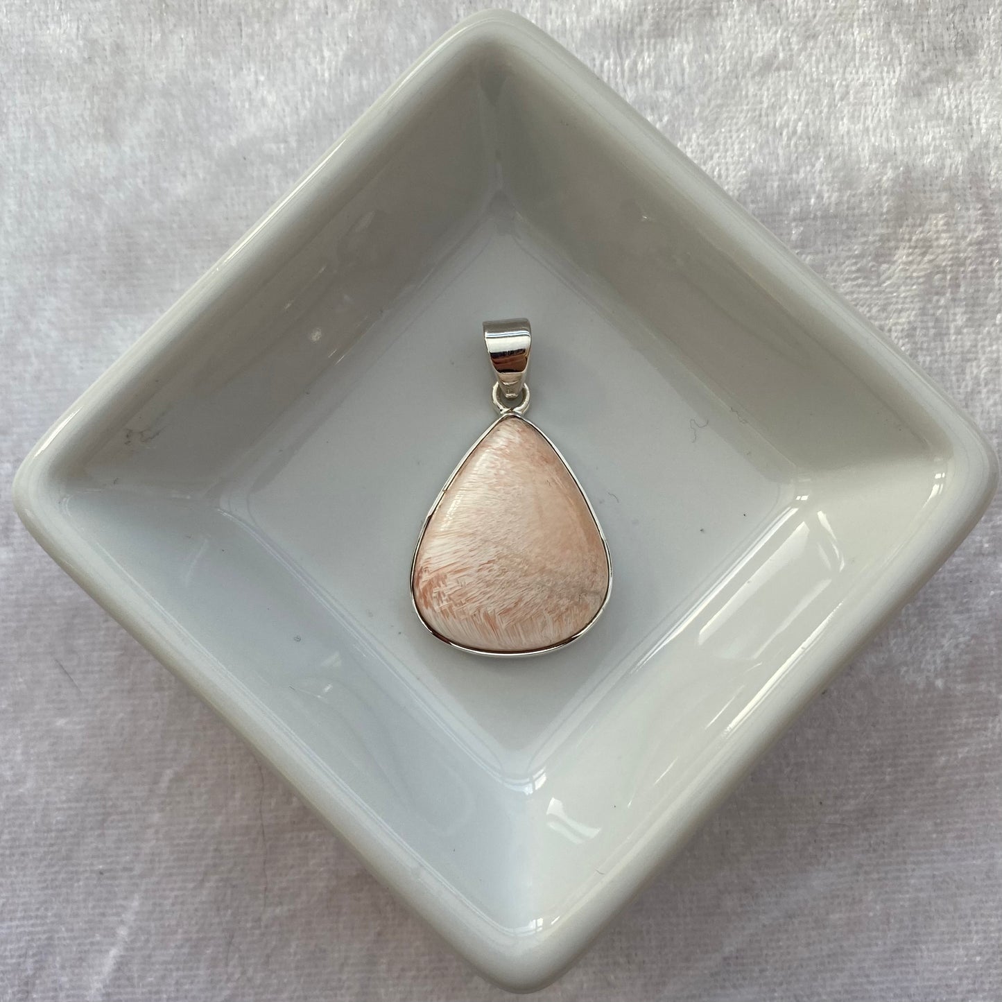 Peach Scolecite pendant