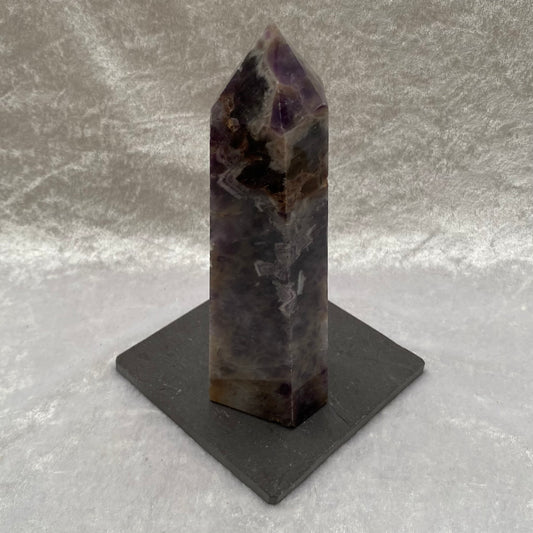 Large Chevron Amethyst Tower