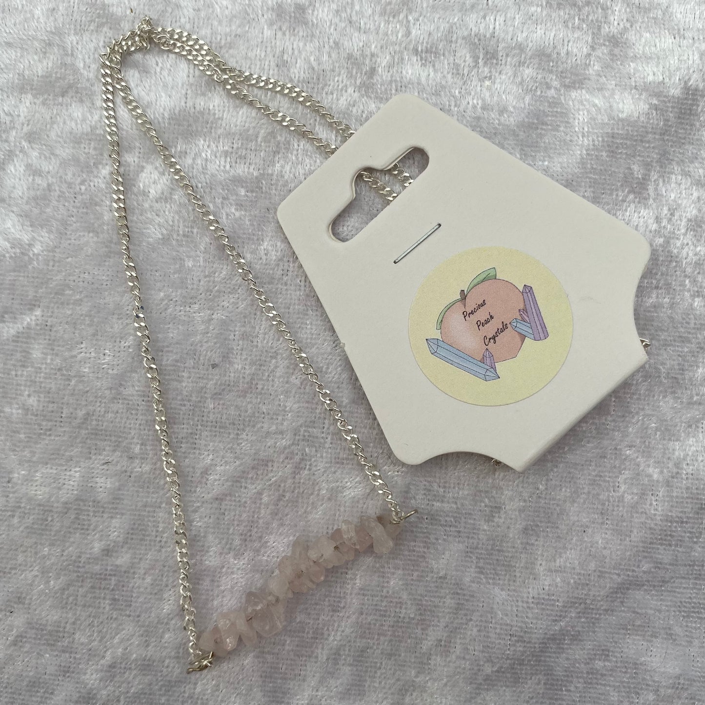 Rose Quartz chipstone chain necklace