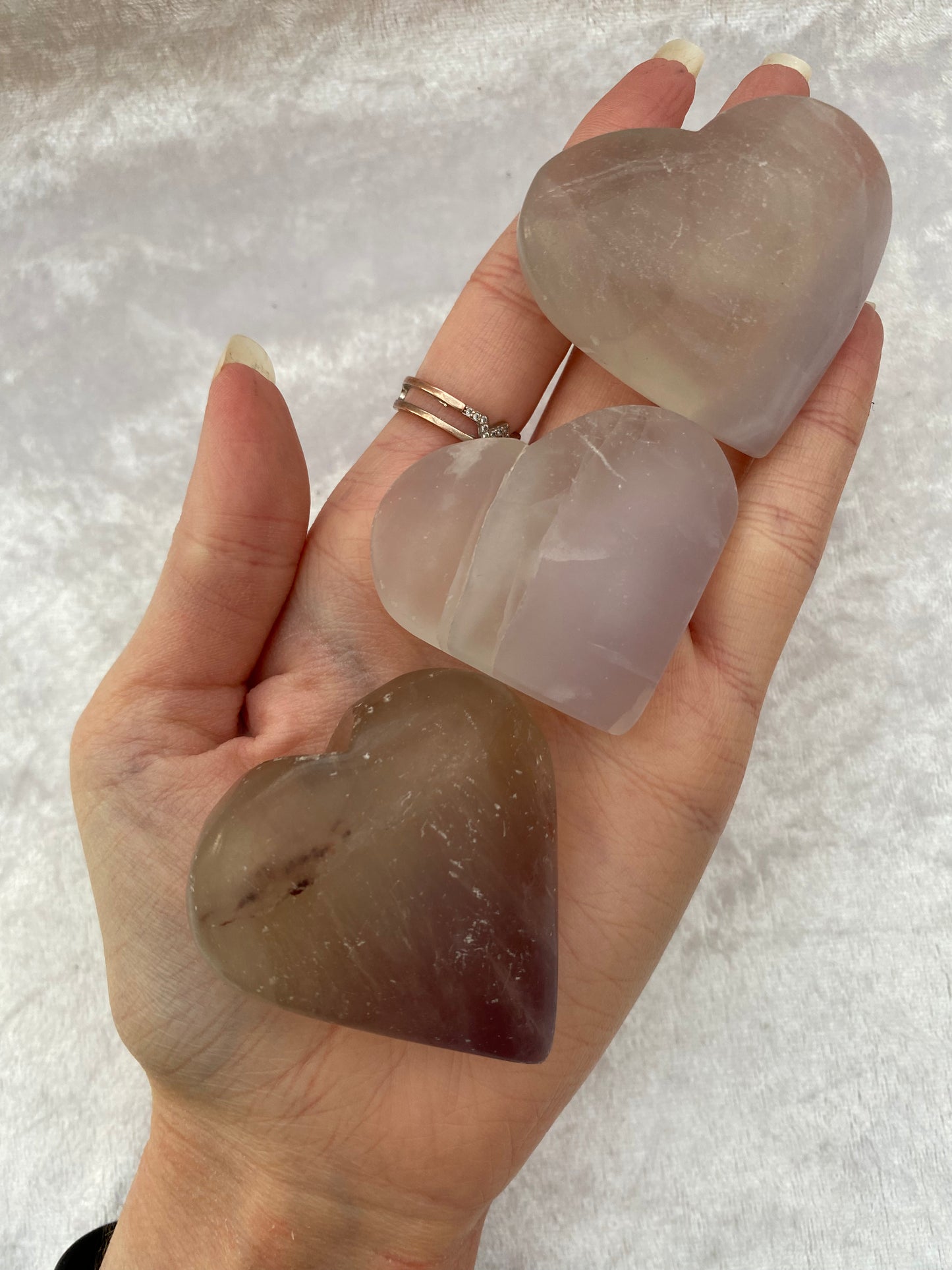Purple Fluorite hearts