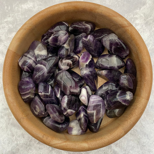 Chevron Amethyst tumblestones