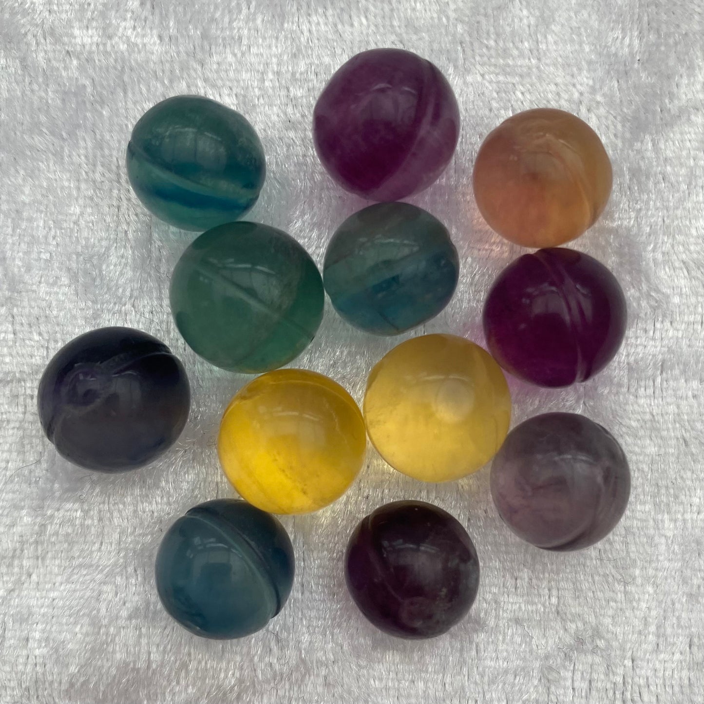 Mini Rainbow Fluorite Pokémon Pokeball carvings