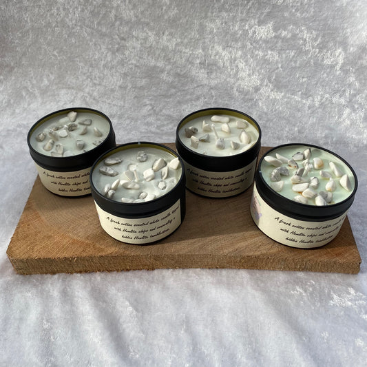 Fresh Cotton scented White Howlite candles