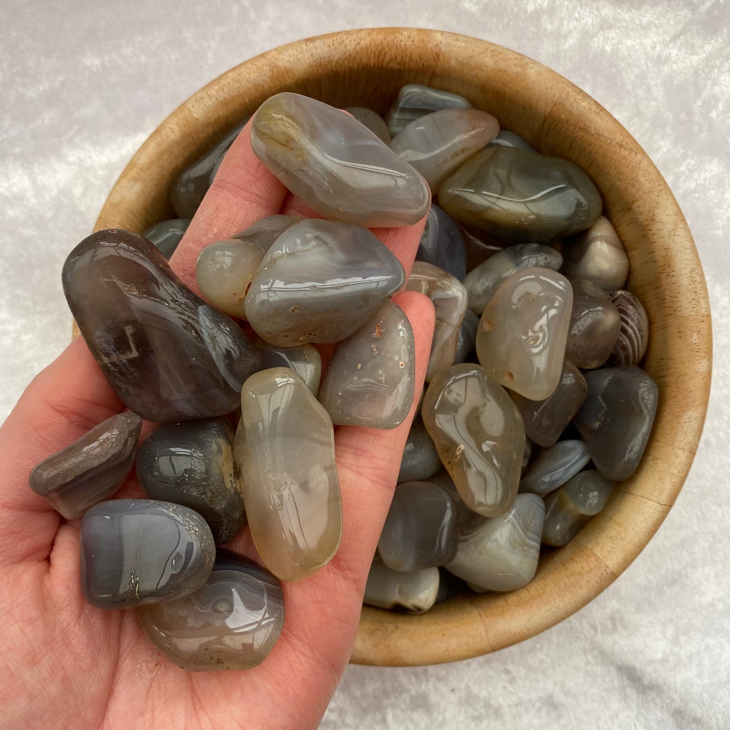 Grey Chalcedony tumblestones