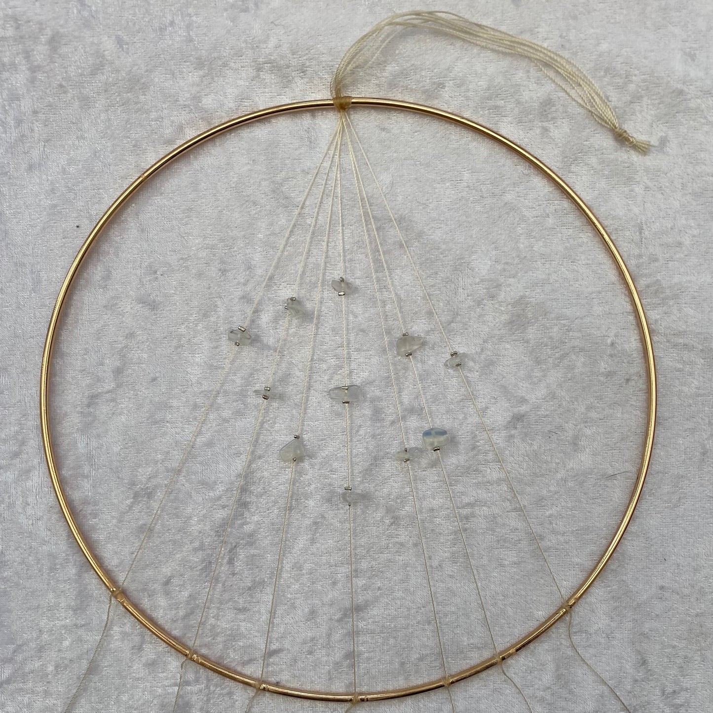 Opalite and Clear Quartz wall hanging decoration