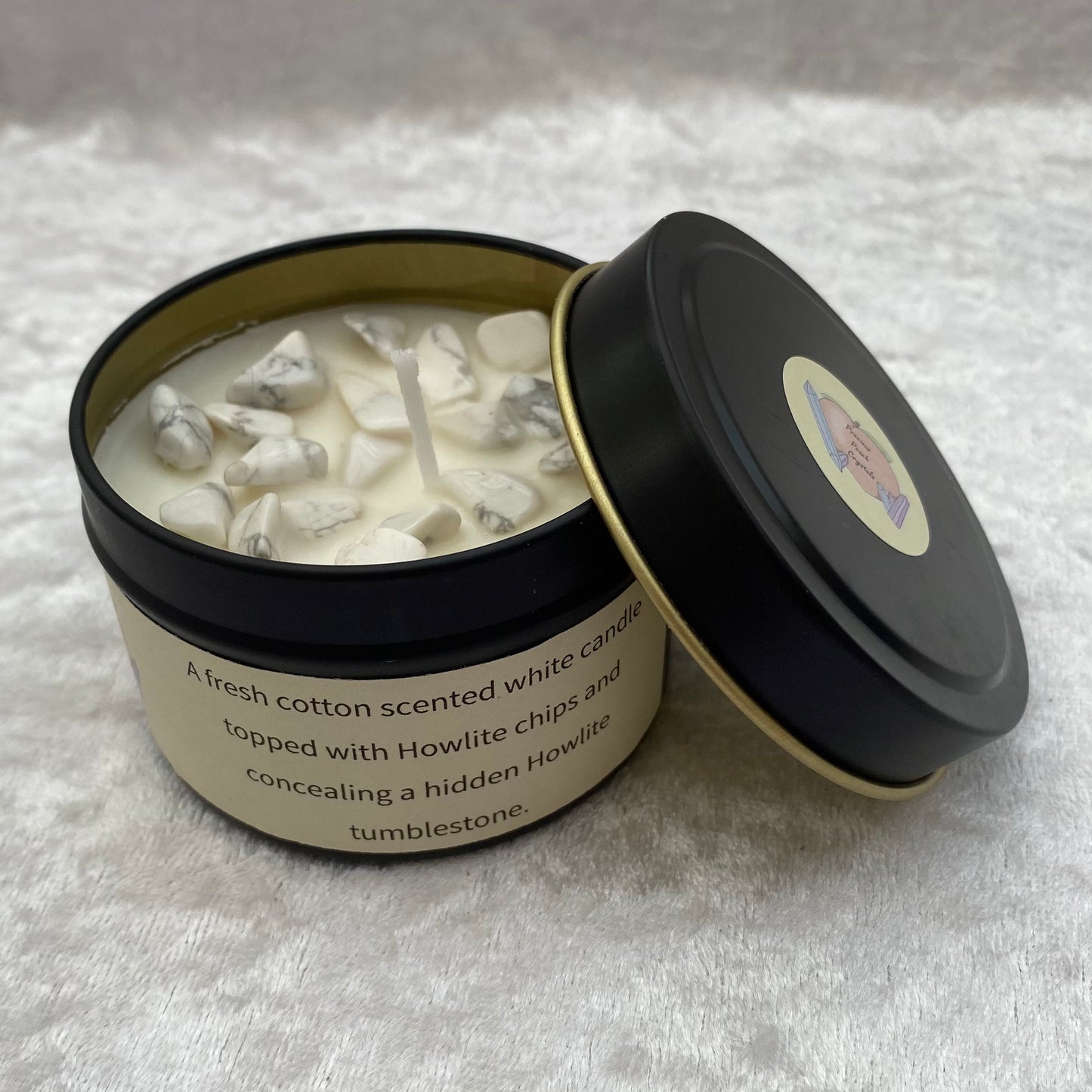 Fresh Cotton scented White Howlite candles