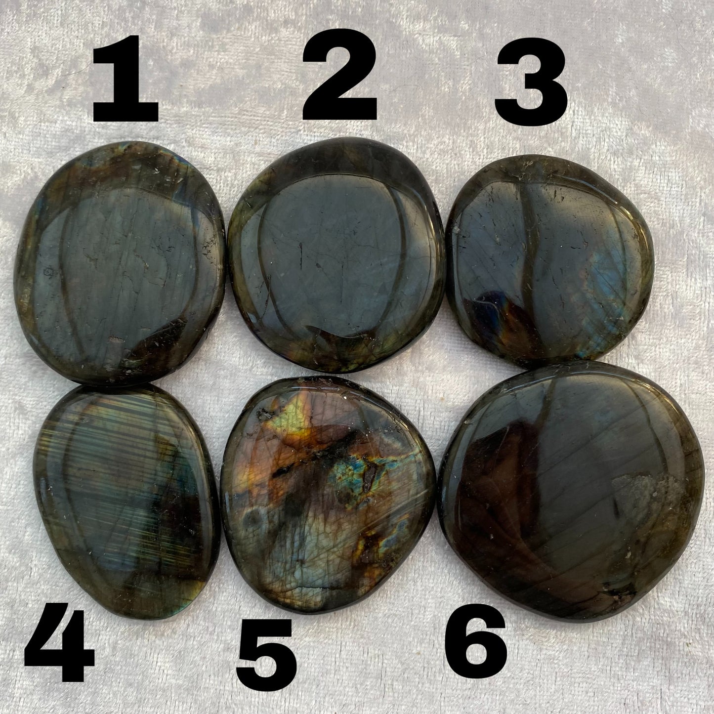 Labradorite palmstones