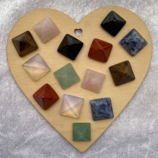 Mini crystal pyramids