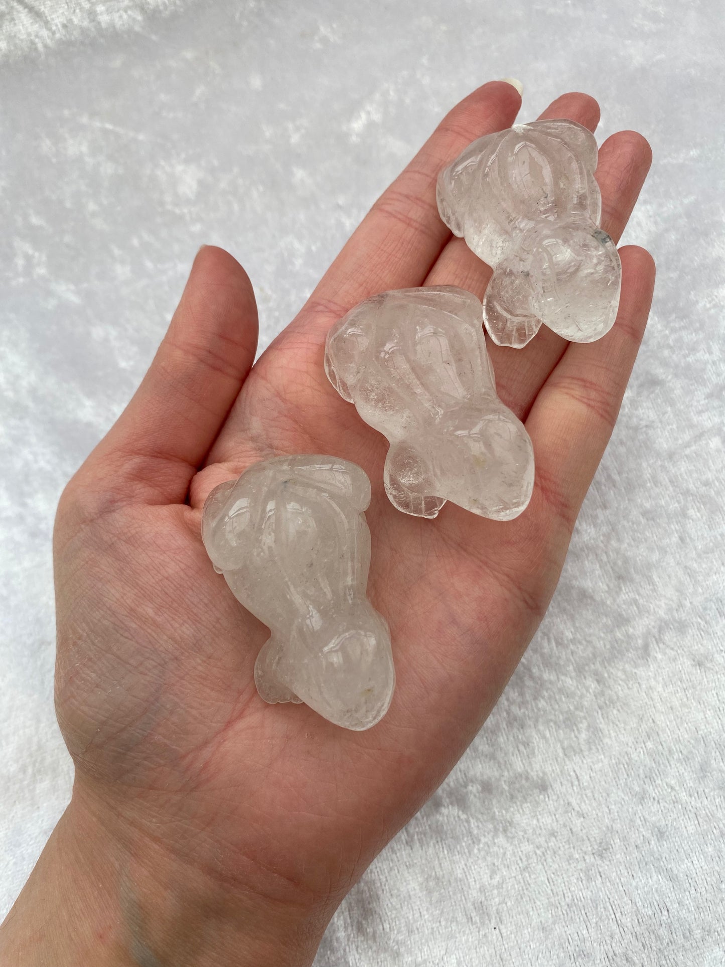 Clear Quartz frogs