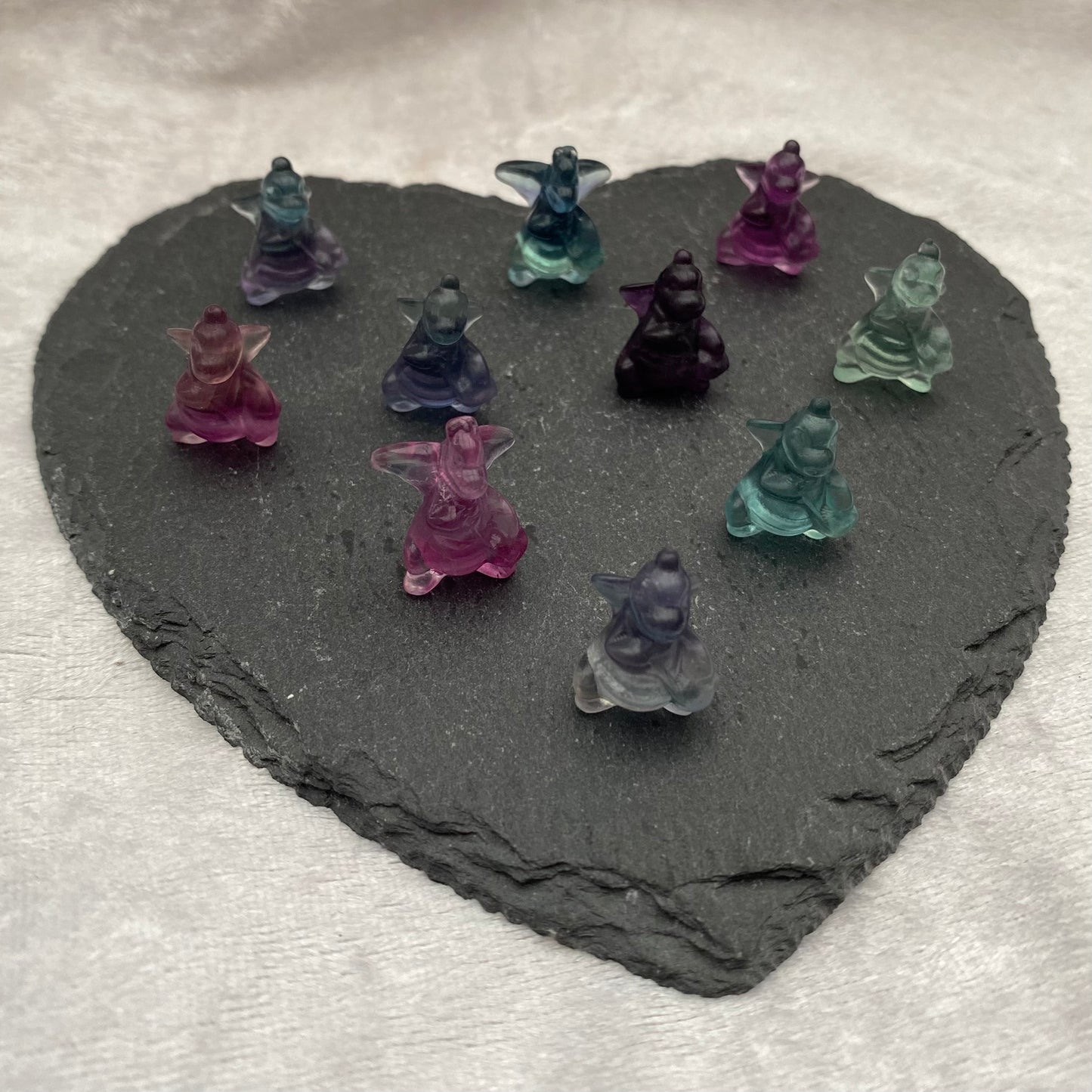 Mini Rainbow Fluorite Pokémon Dragonite carvings