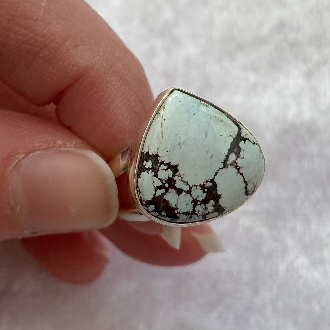 White Wild Horse Turquoise ring