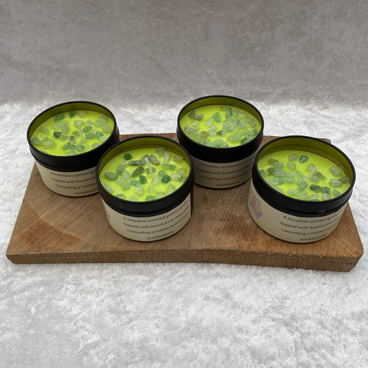 Meadow scented Green Aventurine candles