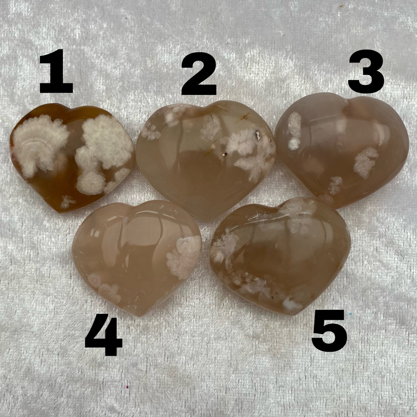 Blossom Agate hearts