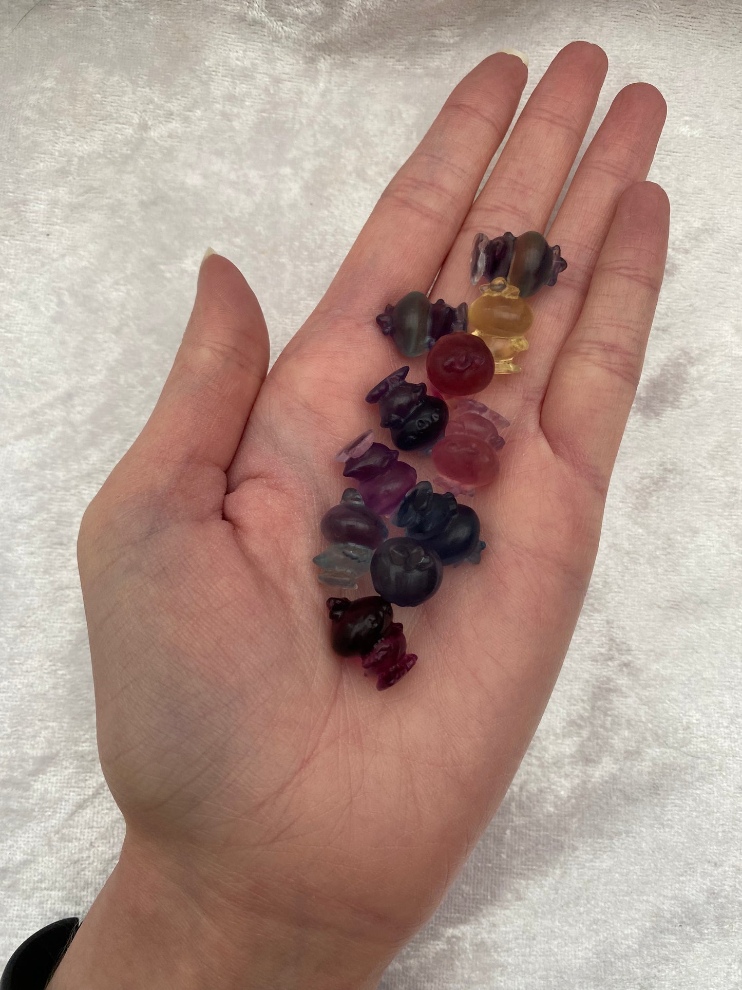 Mini Rainbow Fluorite Pokémon Torchic carvings