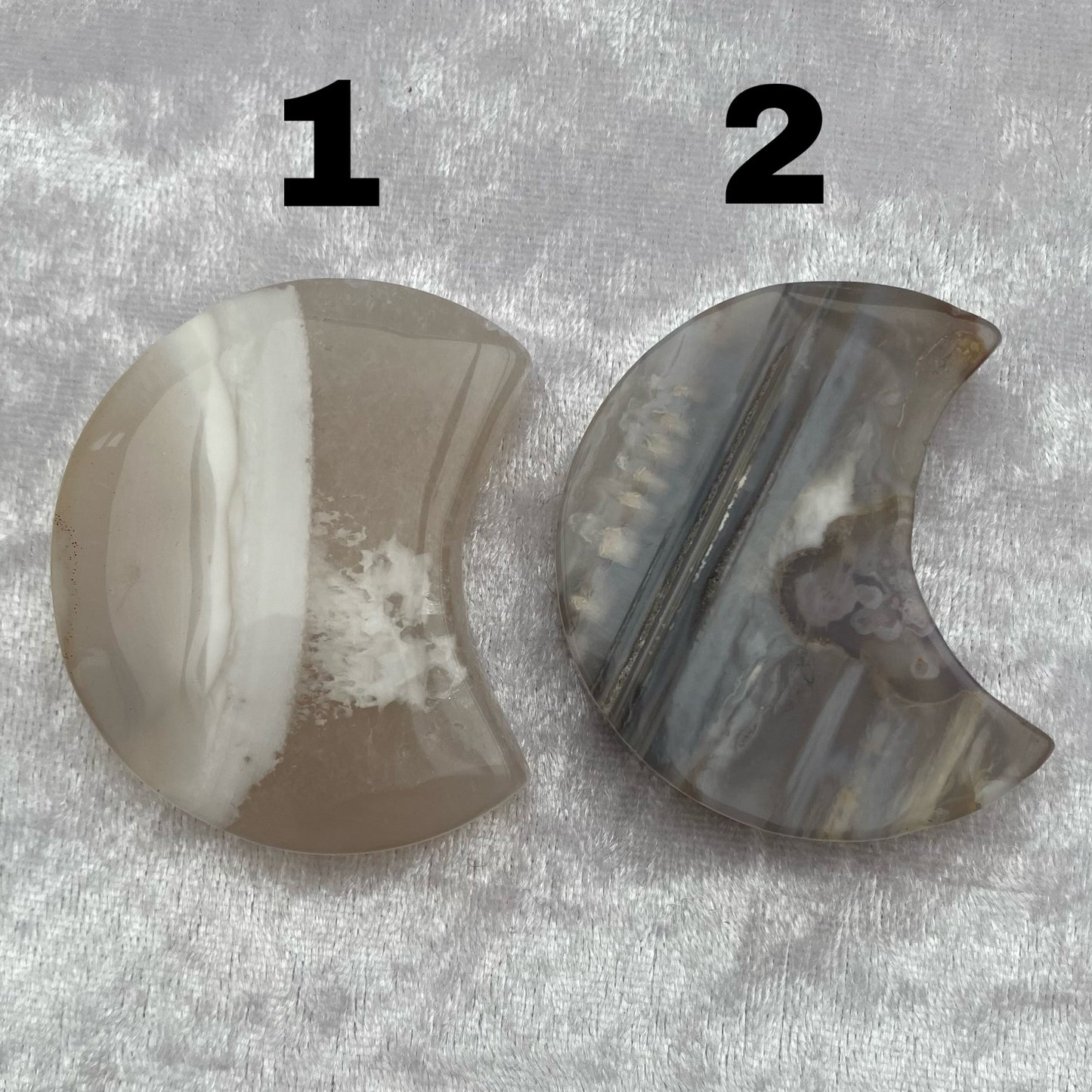 Grey Agate Moons