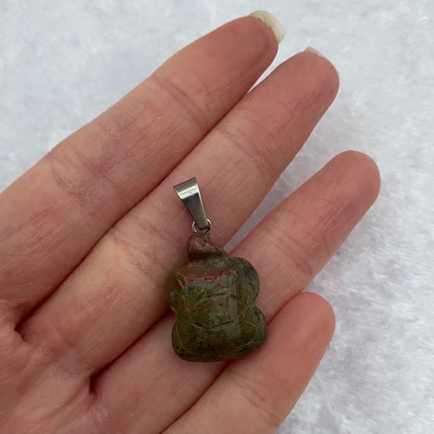 Unakite turtle pendant