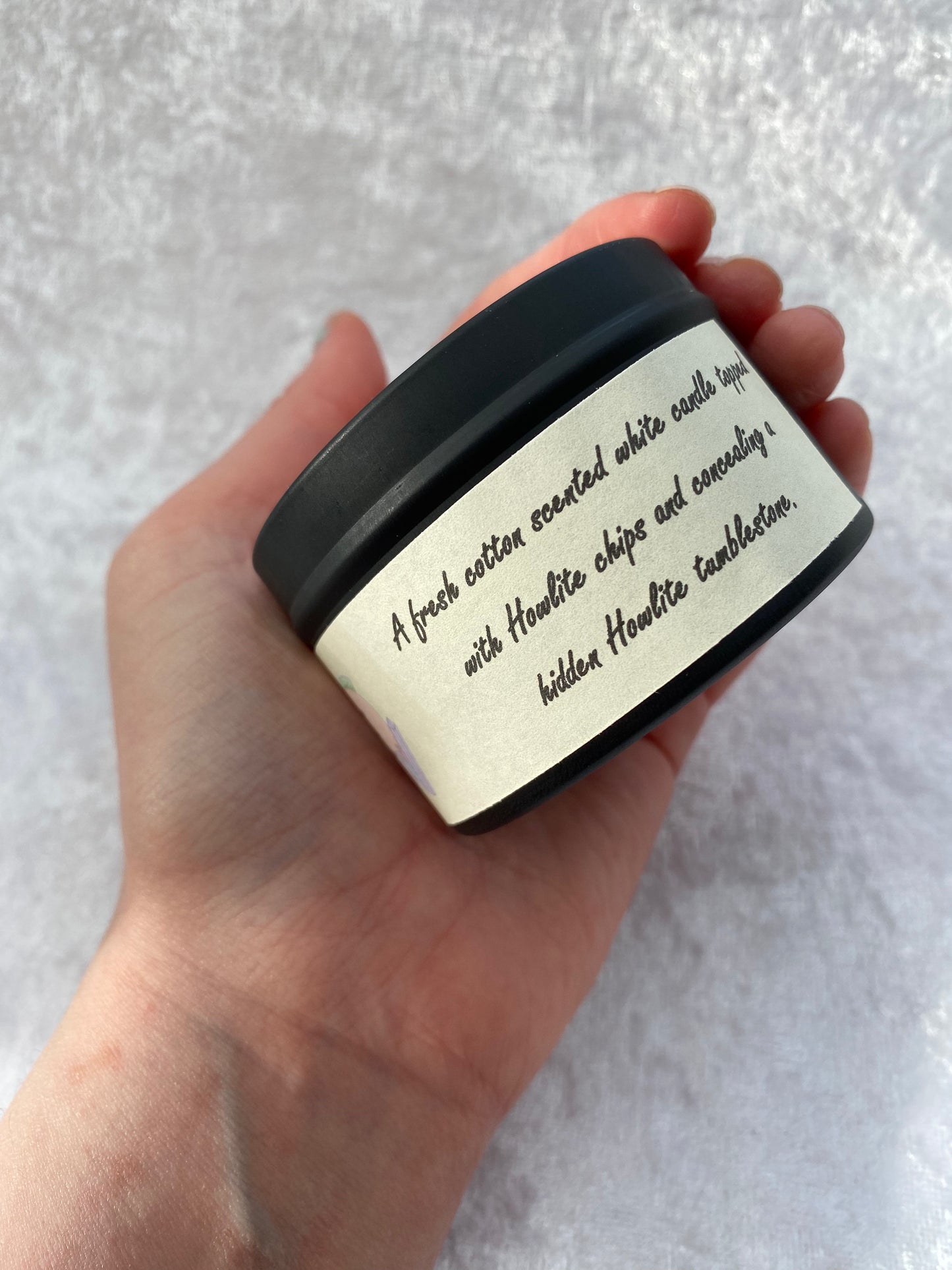 Fresh Cotton scented White Howlite candles