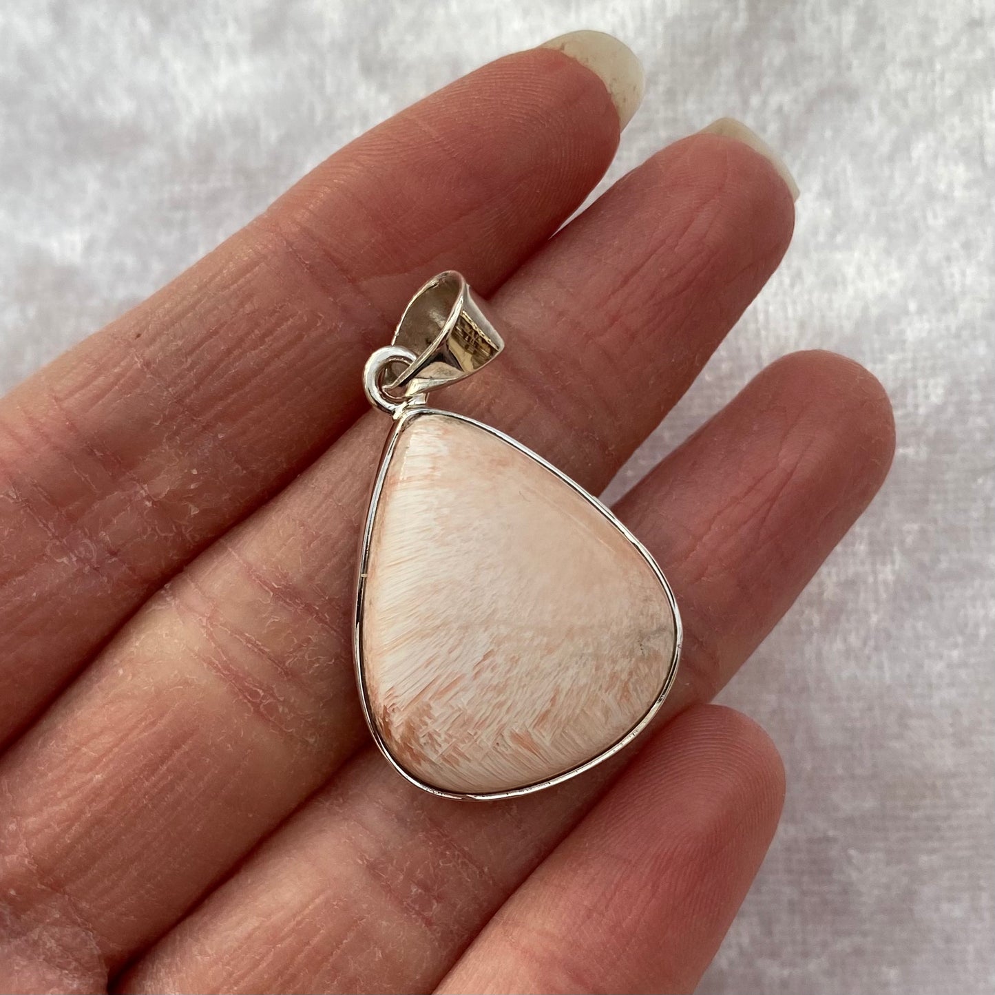 Peach Scolecite pendant