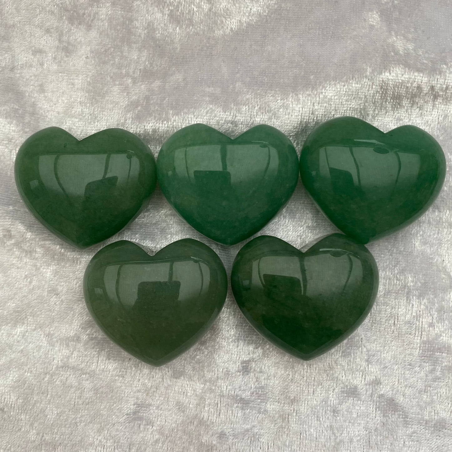 Green Aventurine hearts