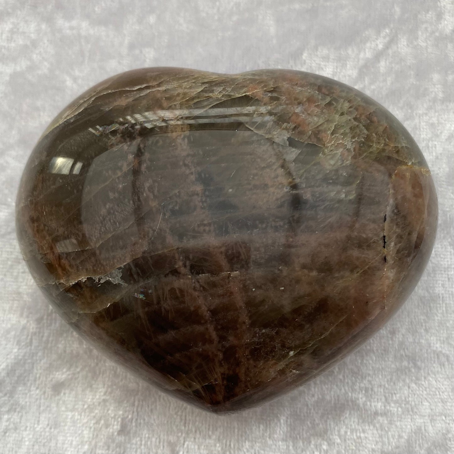 Large Black Moonstone heart