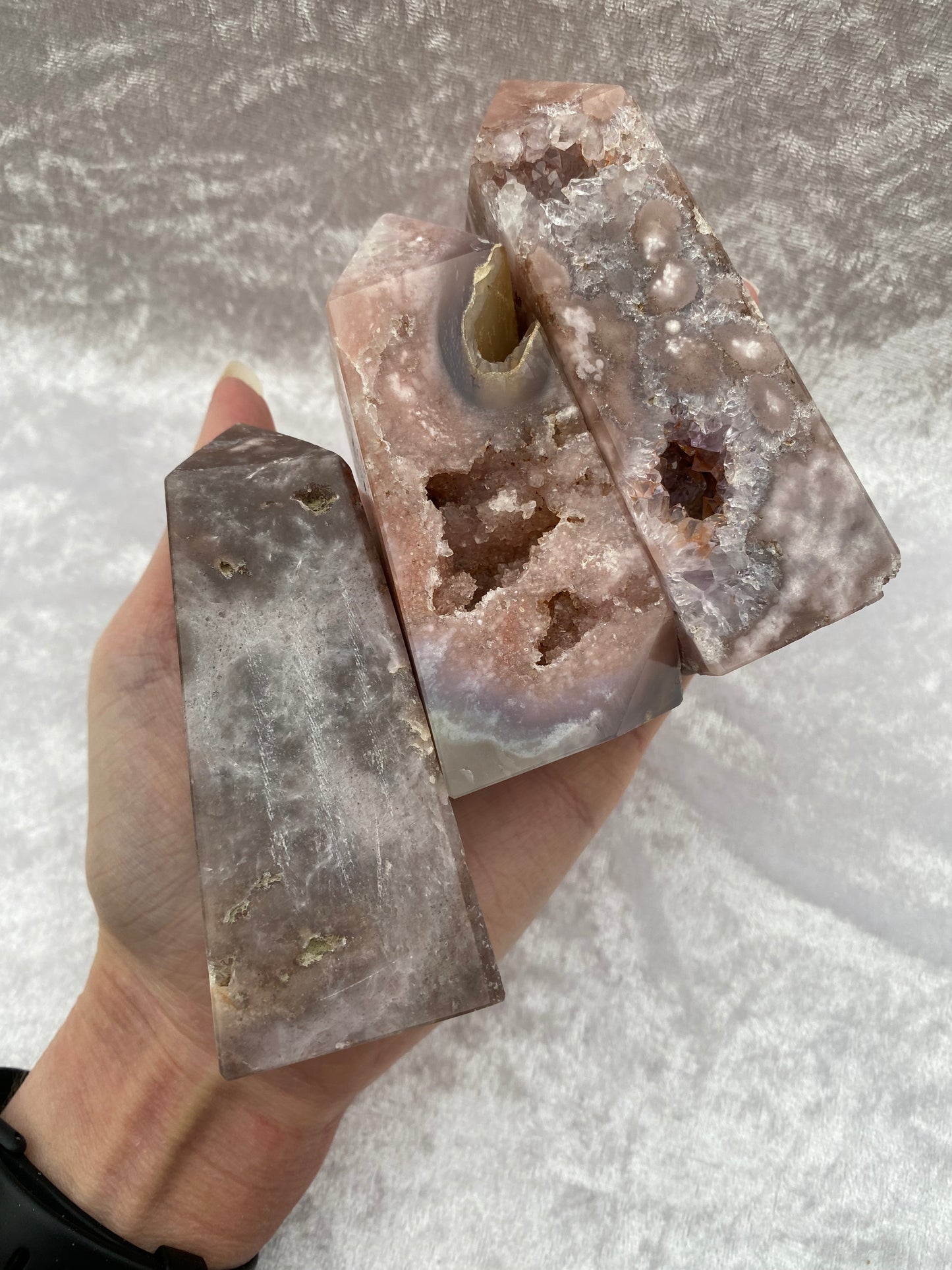 Pink Amethyst Obelisks