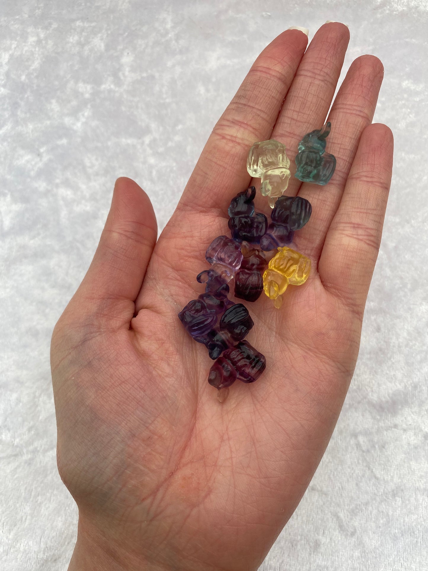 Mini Rainbow Fluorite Pokémon Eevee carvings