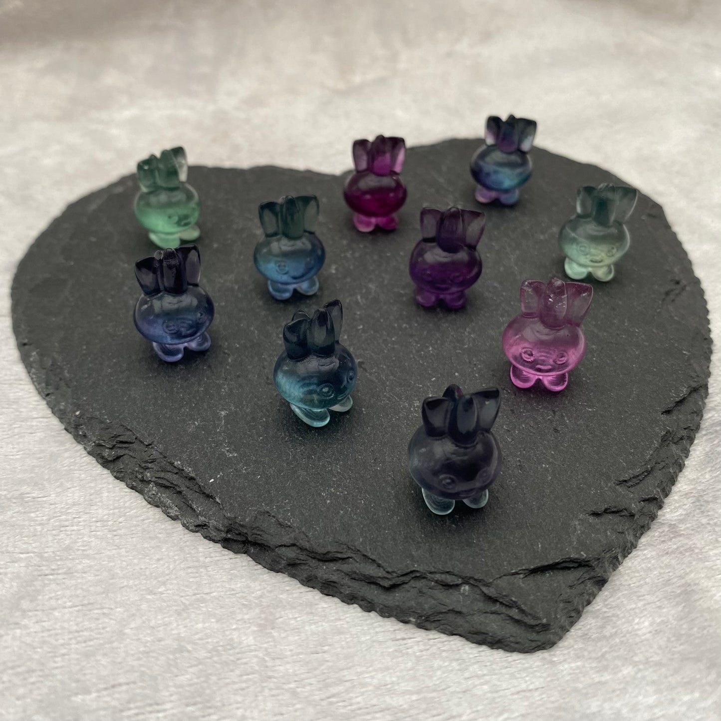 Mini Rainbow Fluorite Pokémon Oddish carvings