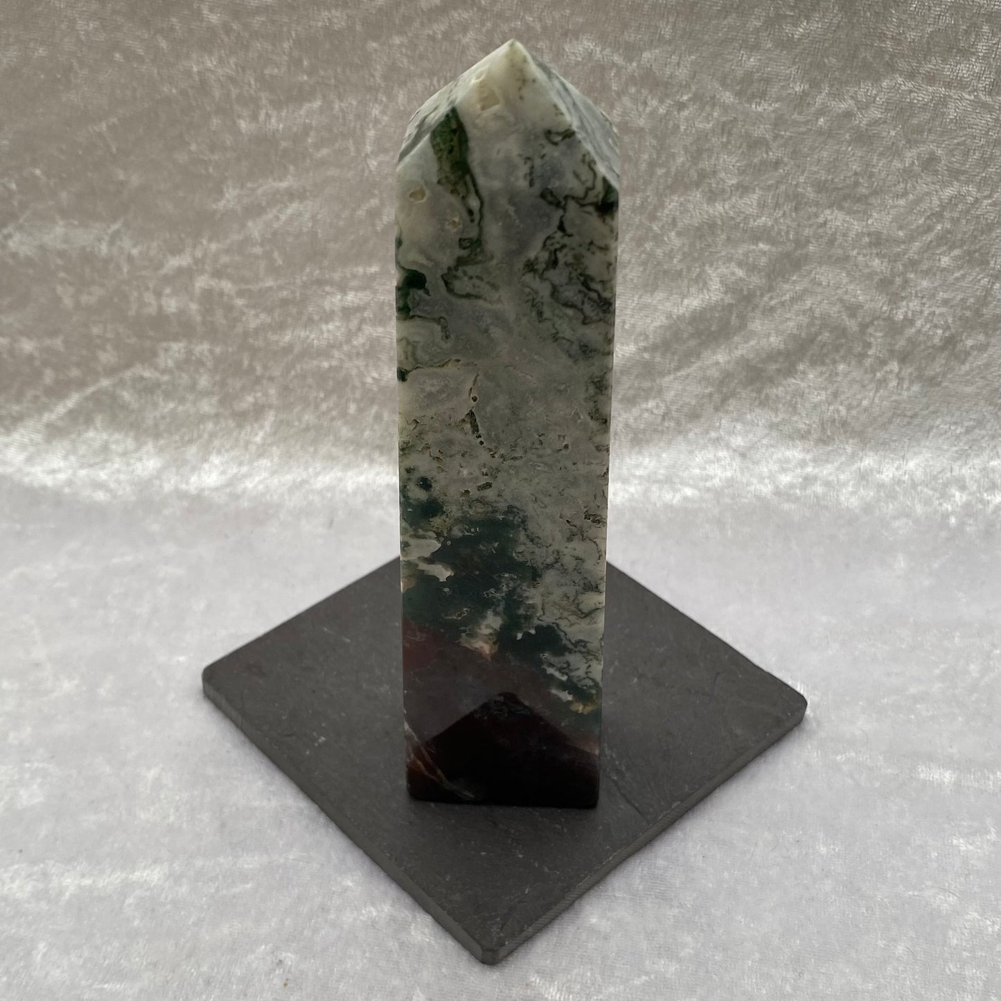 Moss Agate Obelisk
