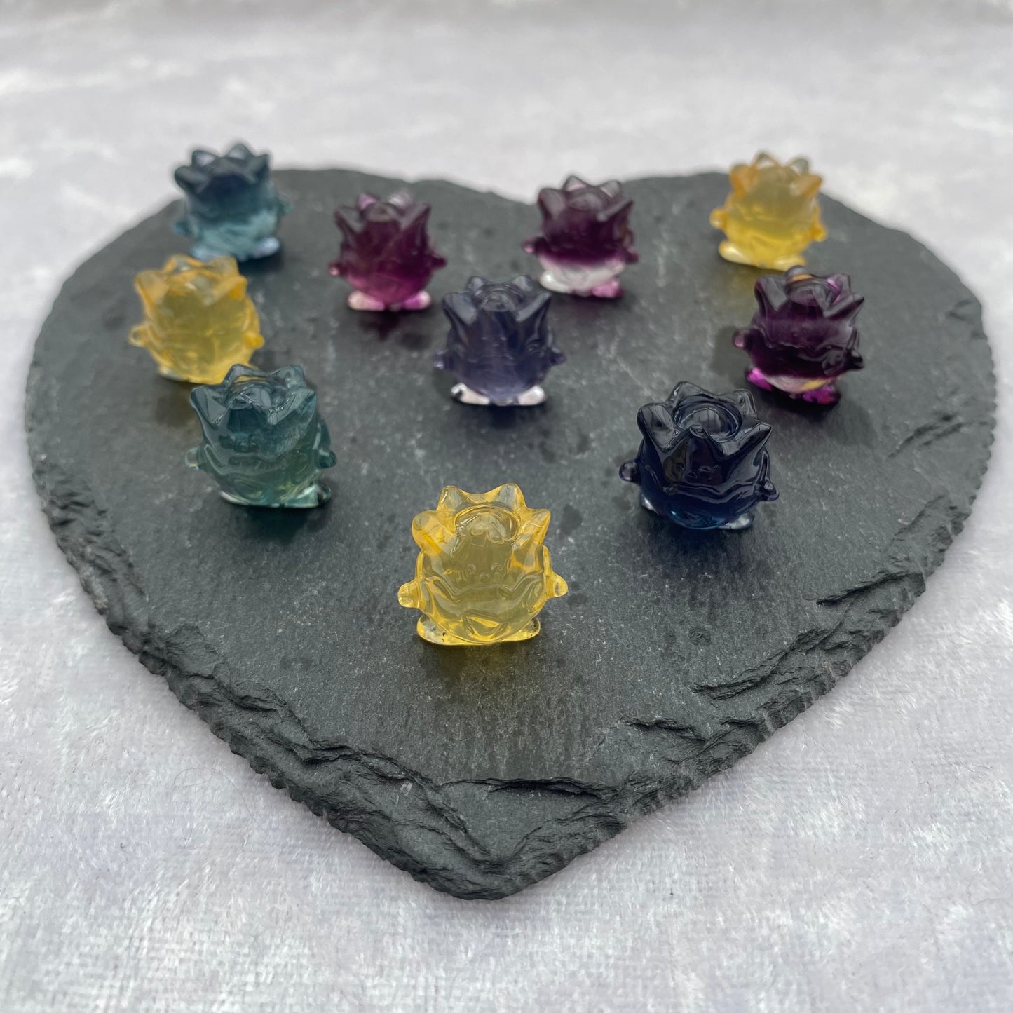 Mini Rainbow Fluorite Pokémon Togepi carvings