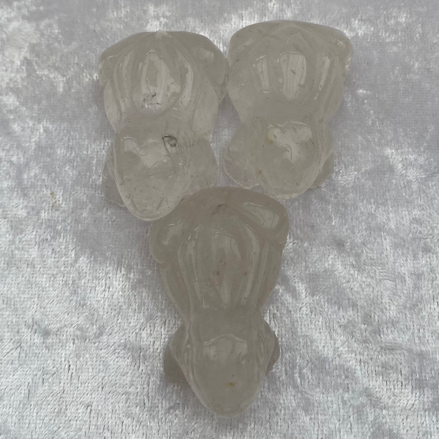 Clear Quartz frogs
