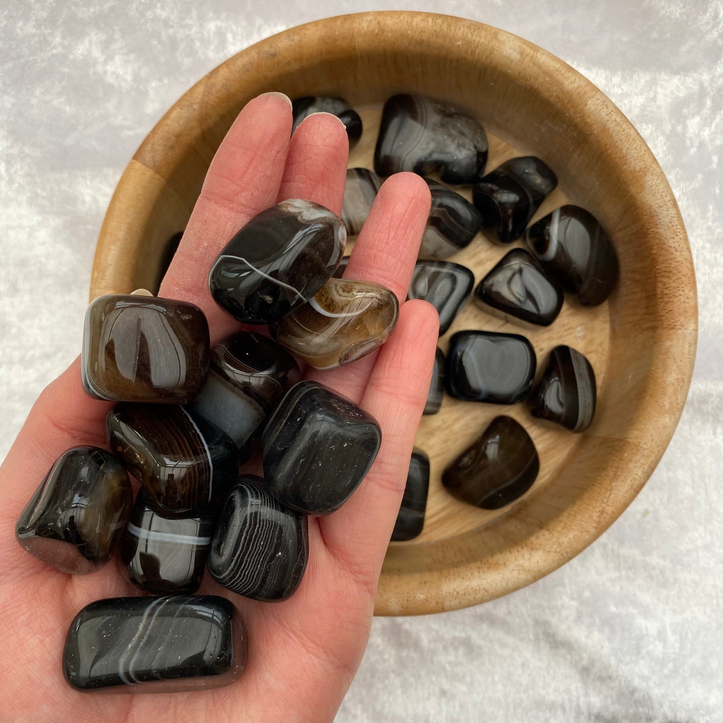 Dyed Black Agate tumblestones