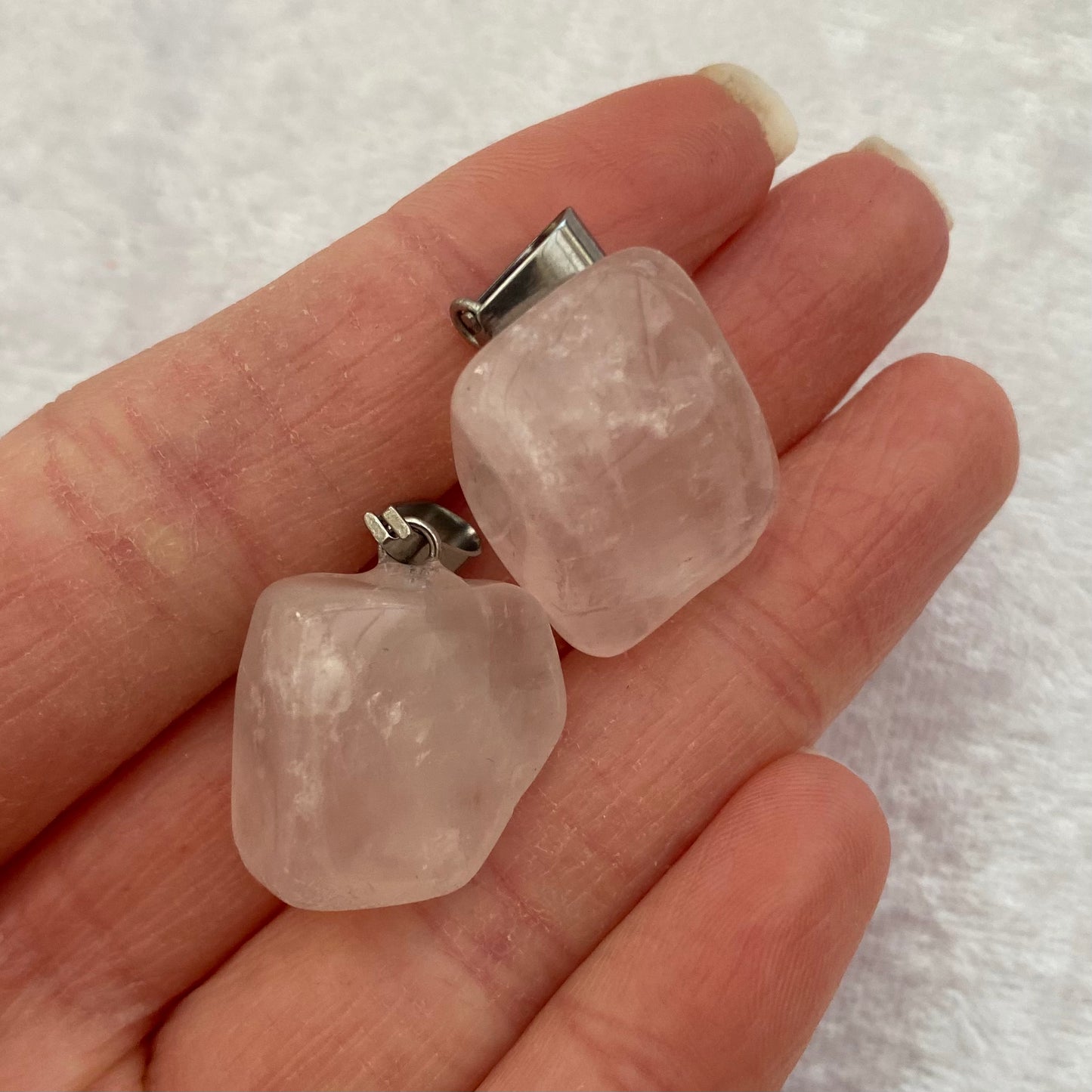 Rose Quartz tumblestone pendants