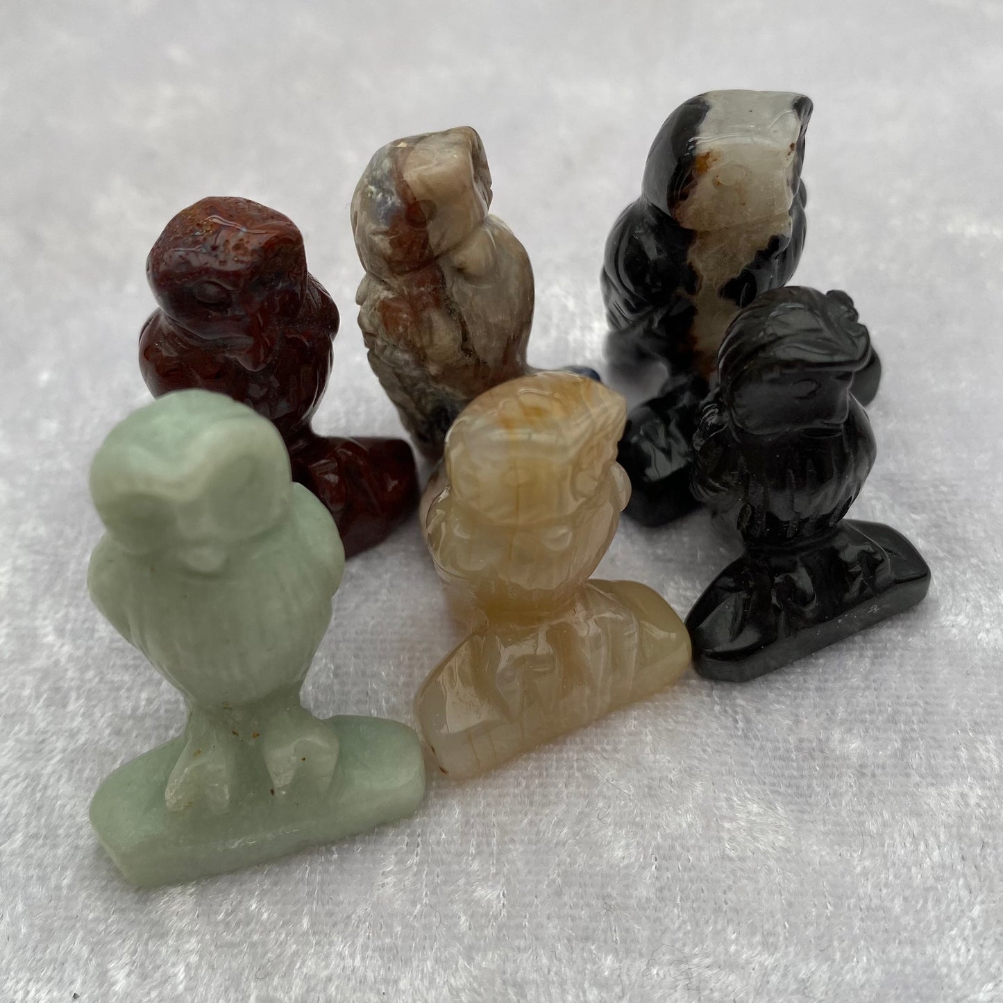 Mini crystal owl carvings