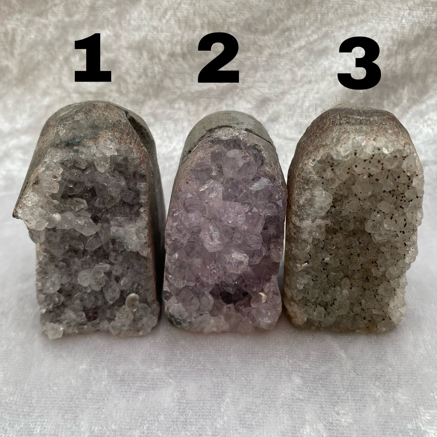 Mini Amethyst cut base geodes