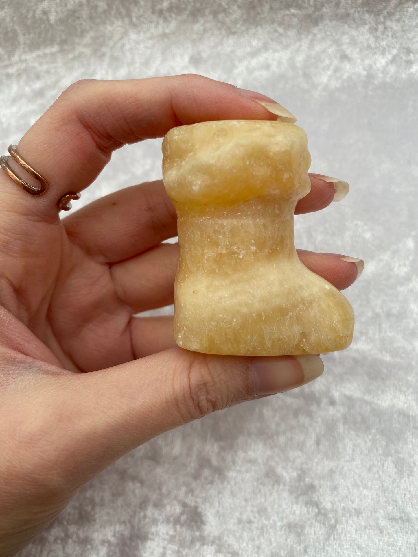 Yellow Calcite Santa Boot